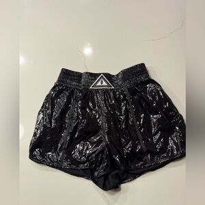 Free People Black Shiny Women's Shorts